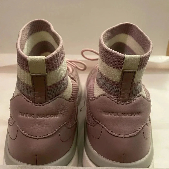 Mark Nason Block Varsity Retro style mid top slip on sneakers. - Picture 4 of 5